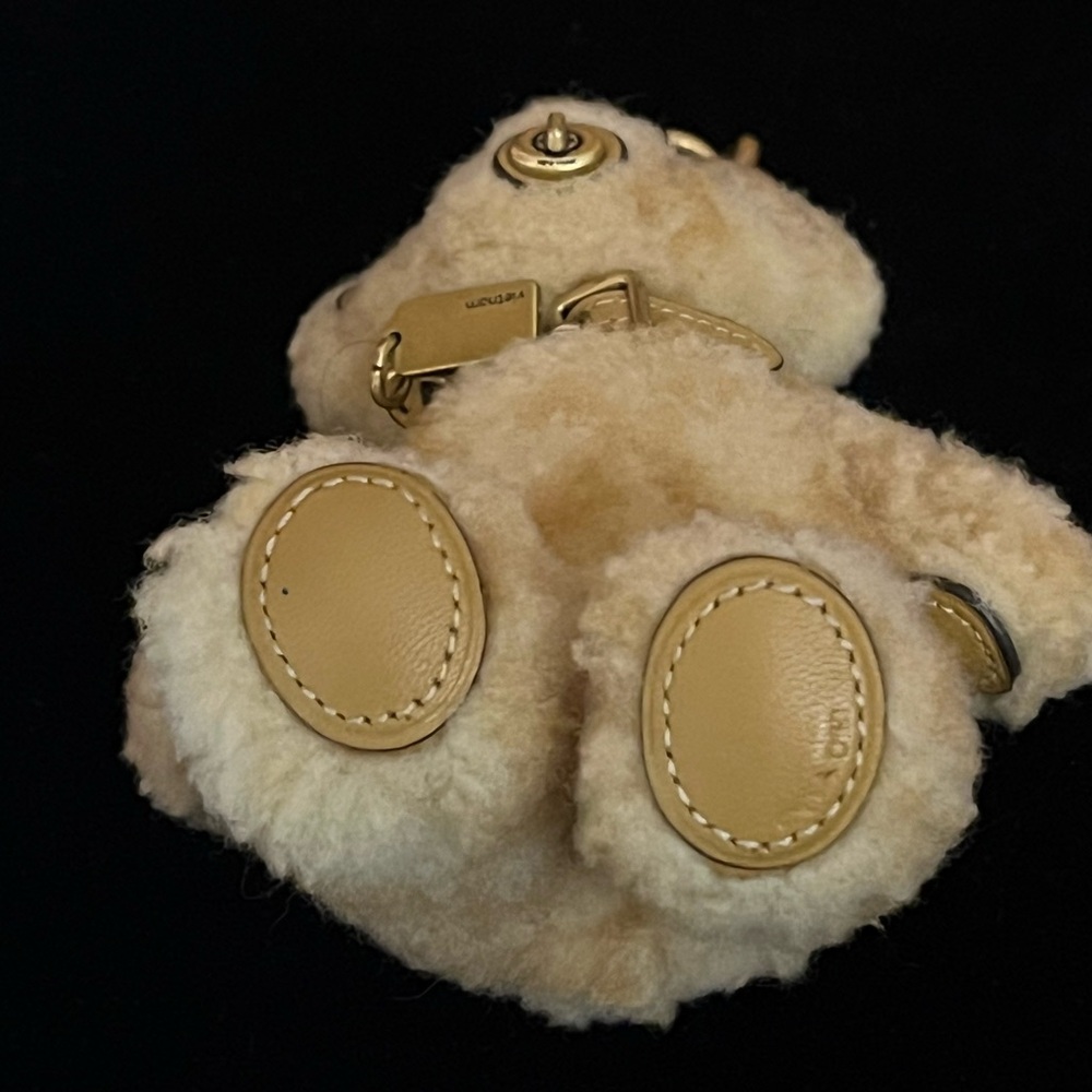 Coach RARE Shearling Teddy Bear Keychain - Picture 5 of 9